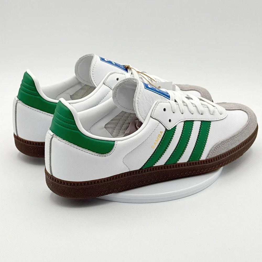 Adidas Samba OG Size 12 Mens Cloud White/Green IG1024, NEW